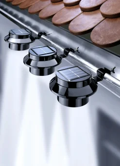 Solar-Dachrinnenleuchte, 3er-Set