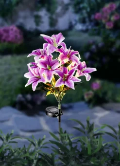 Solarstecker Lilien mit LEDs