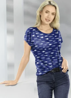 Sommerliches Shirt mit Fische-Motiv