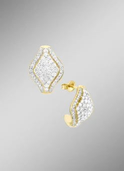 Stark ausgefasste Ohrstecker mit Brillanten