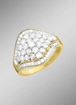 Stark ausgefasster Damenring mit Brillanten