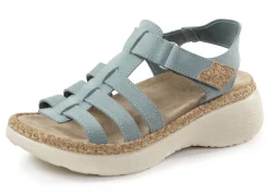 Stegspangen-Sandale mit Kork-Besätzen