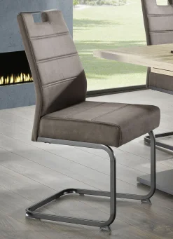 Stühle, 4er-Set, mit Microfaser-Bezug in Vintage-Optik