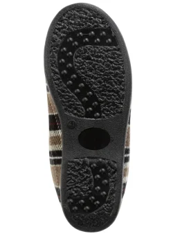 Stiefelette aus kariertem Textilmaterial