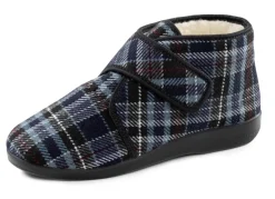 Stiefelette aus kariertem Textilmaterial