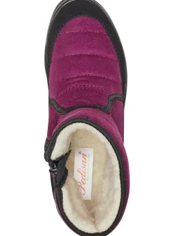 Stiefelette aus weichem, gestepptem Nubukmaterial