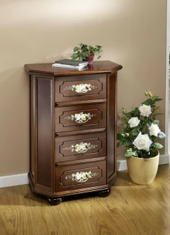 Stilvolle Kommode mit handbemalter Blumendekoration