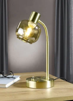 Stilvolle Tischleuchte mit getöntem Glas