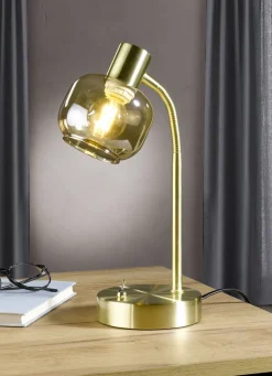 Stilvolle Tischleuchte mit getöntem Glas