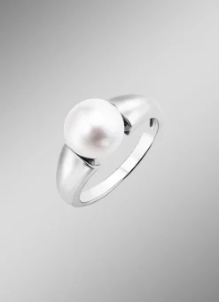 Stilvoller Damenring mit Süsswasser-Zuchtperle