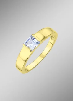 Stilvoller Damenring mit Blautopas