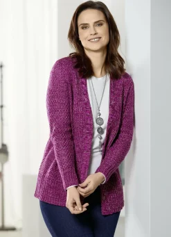 Strickjacke aus Melangegarn