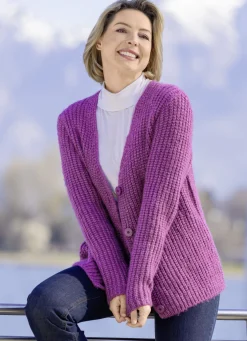 Strickjacke in superflauschigem Grobstrick
