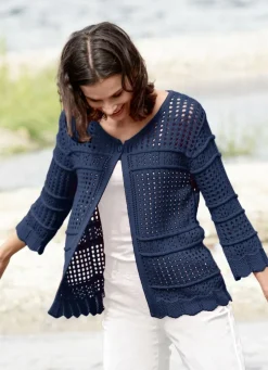 Strickjacke mit Ajourmuster