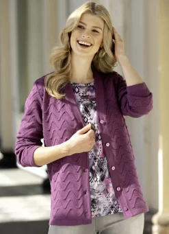 Strickjacke mit dekorativer Struktur