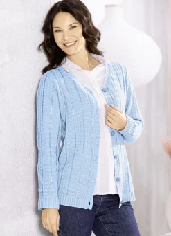 Strickjacke mit edler Paillettenzier