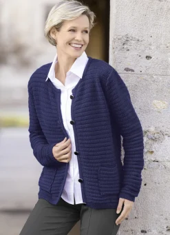 Strickjacke mit Struktur allover