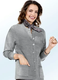 Strickjacke mit Strukturmix