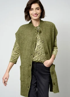 Strickweste aus Bouclé-Melangegarn