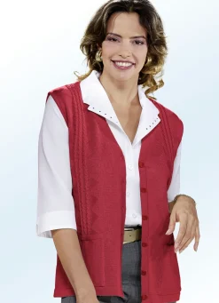 Strickweste mit Zopfdessin