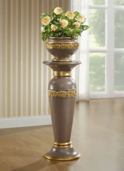 Säule mit Übertopf aus italienischer Keramik