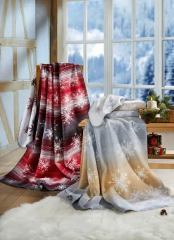 Superangenehmene Wohndecke mit Schneeflockenmotiv