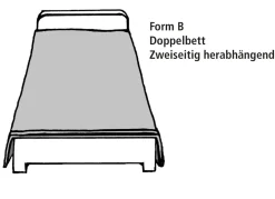 Tagesdecke mit einseitiger Wolkensteppung