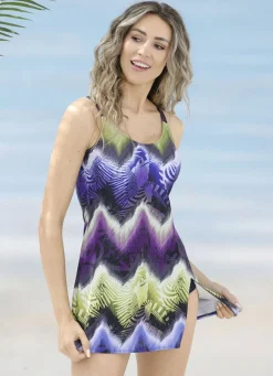 Tankini in extra langer Form mit verstellbaren Trägern