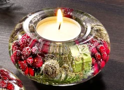 Teelichthalter aus mundgeblasenem Glas