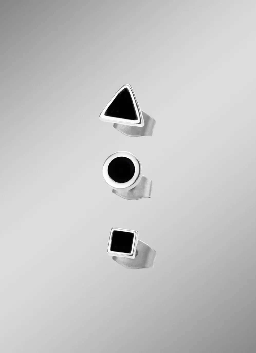 3-teiliges Single-Ohrstecker-Set aus Edelstahl