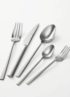 Teilsatiniertes Menübesteck aus Edelstahl
