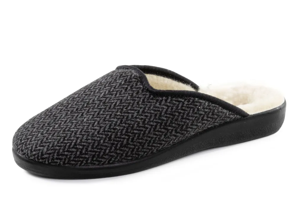 Textil-Pantoffel mit Warmfutter aus reiner Wolle