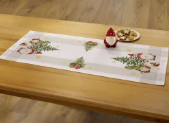 Tischdecke mit weihnachtlichem Wichtel-Dessin