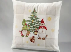 Tischdecke mit weihnachtlichem Wichtel-Dessin