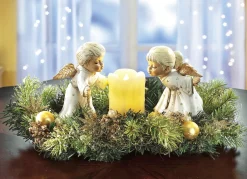 Tischgesteck mit LED-Echtwachskerze