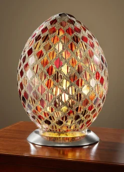 Tischleuchte in Eiform mit faszinierendem Mosaik-Effekt