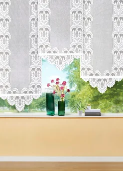 Tolle Schiebegardine mit Dreiecksabschluss