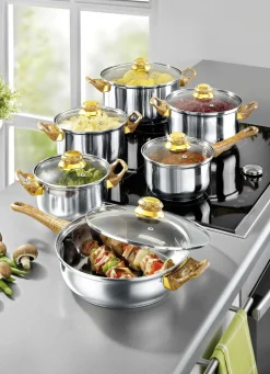 Topf-Set aus Edelstahl, 12-teilig