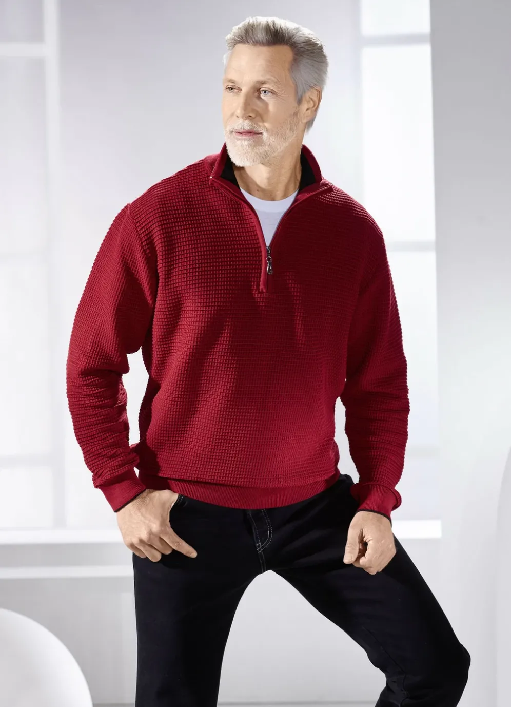 Troyer mit Stehkragen in 2 Farben