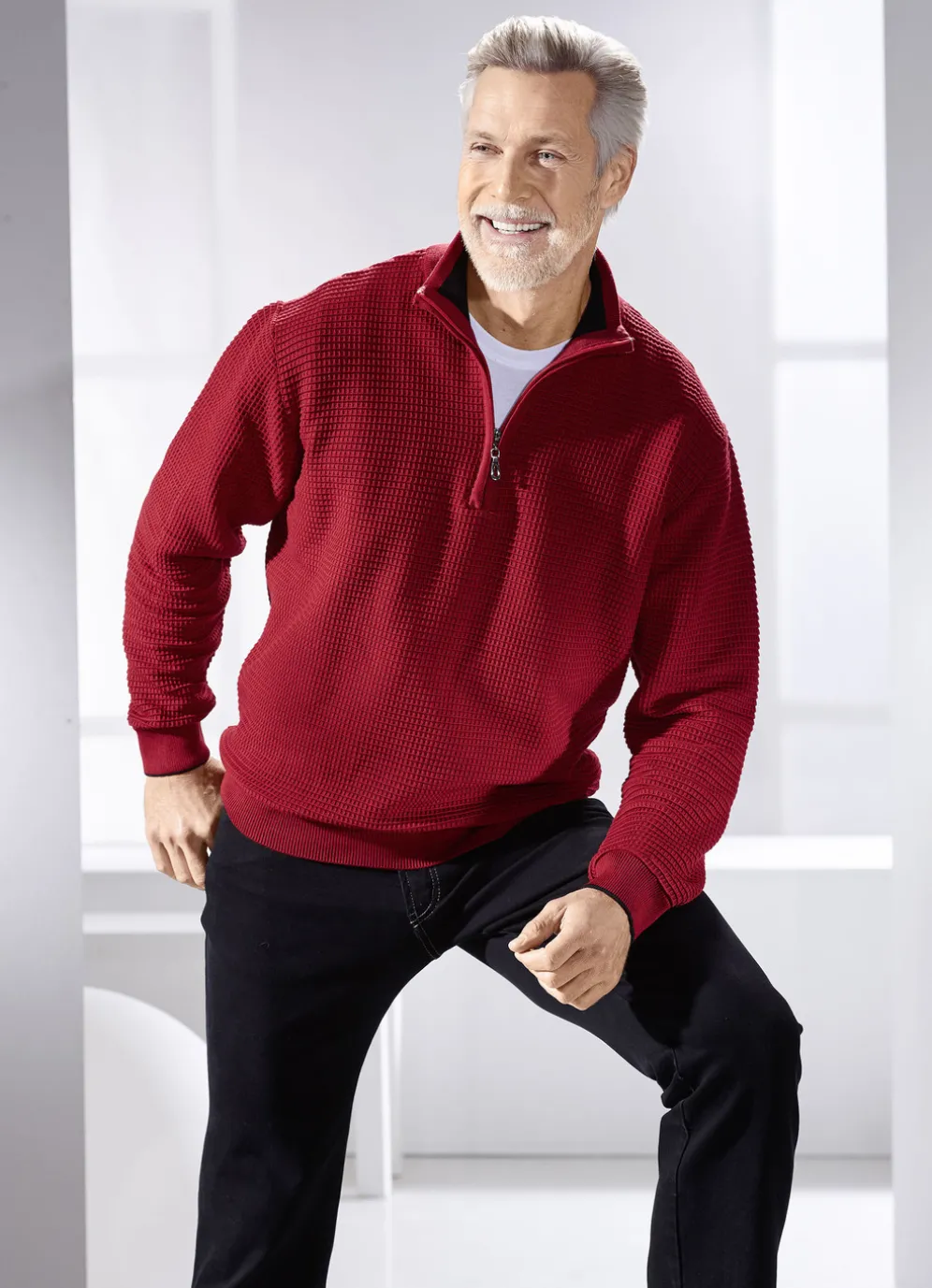 Troyer mit Stehkragen in 2 Farben