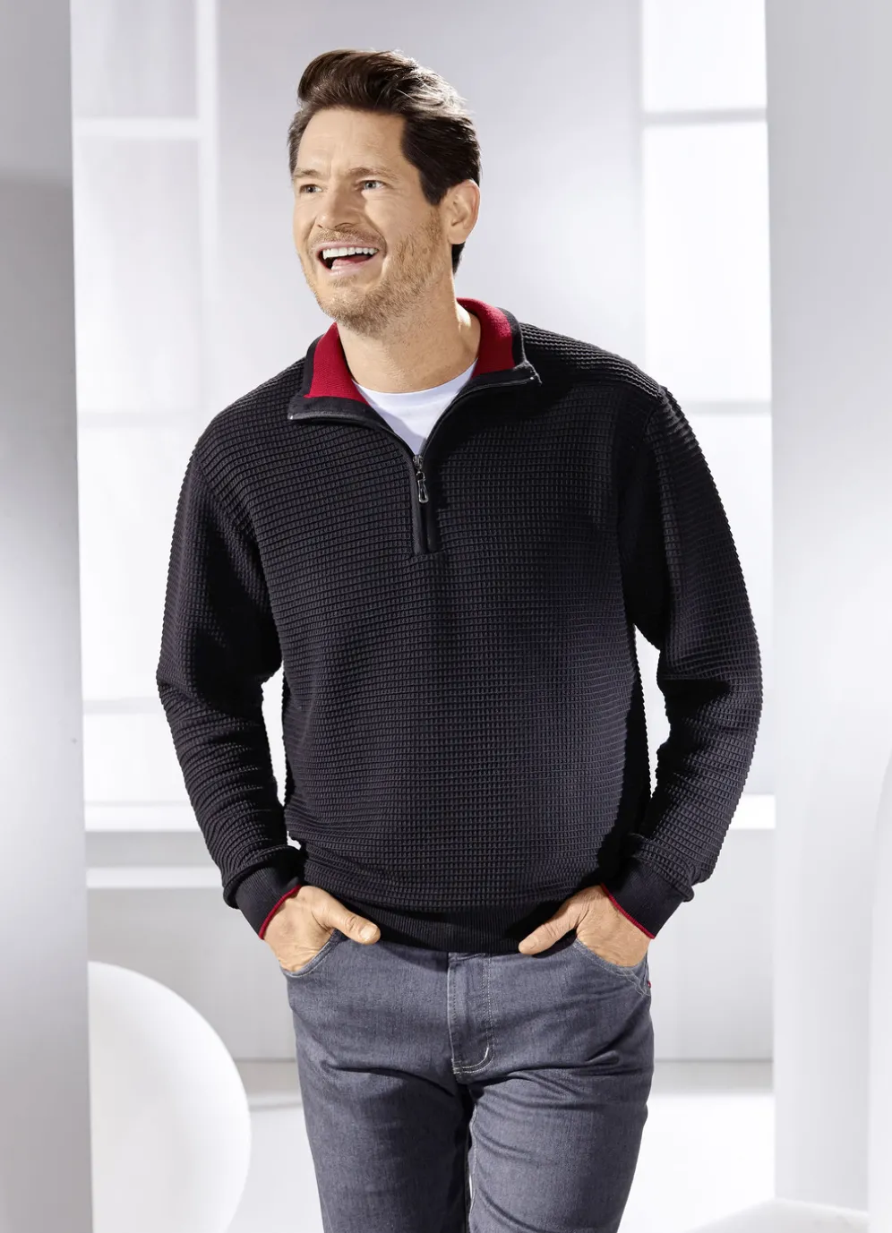 Troyer mit Stehkragen in 2 Farben