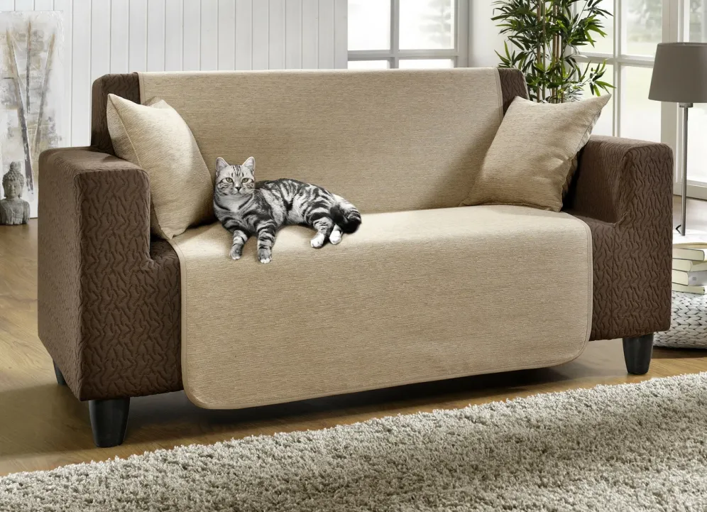 Unempfindliche Sessel-,Couch- und Armlehnenschoner aus Chenille