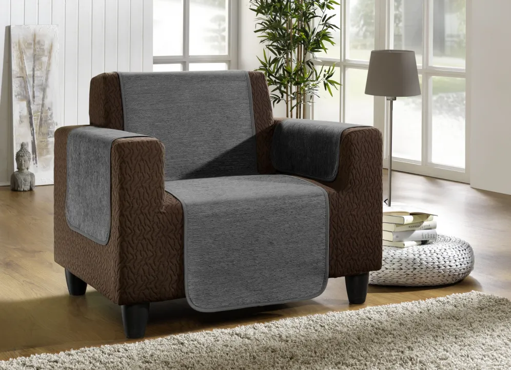 Unempfindliche Sessel-,Couch- und Armlehnenschoner aus Chenille