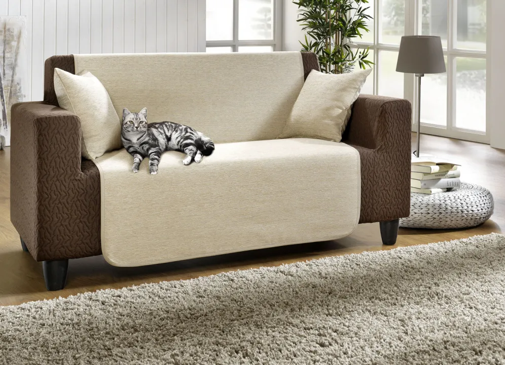 Unempfindliche Sessel-,Couch- und Armlehnenschoner aus Chenille