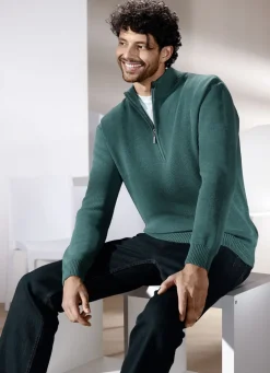 Unifarbener Stehkragenpullover in 3 Farben