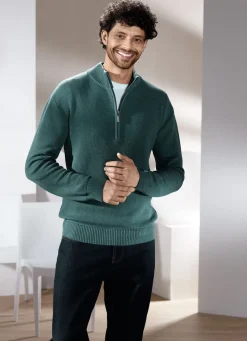 Unifarbener Stehkragenpullover in 3 Farben