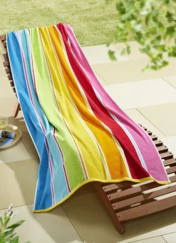 Velours-Strandlaken mit besonders saugfähiger Rückseite