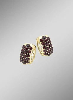 Vergoldete Creolen mit Granat
