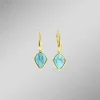 Vergoldete Ohrringe mit Türkis