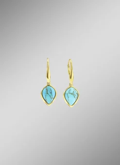 Vergoldete Ohrringe mit Türkis
